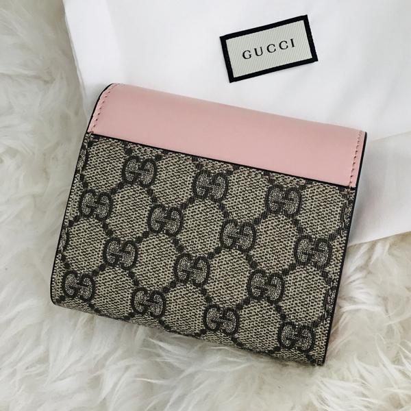 GUCCI グッチ コピー GG Supreme ピンク折財布 スプリーム パッドロック フレンチ折財布 パーフェクトピンク 8071204